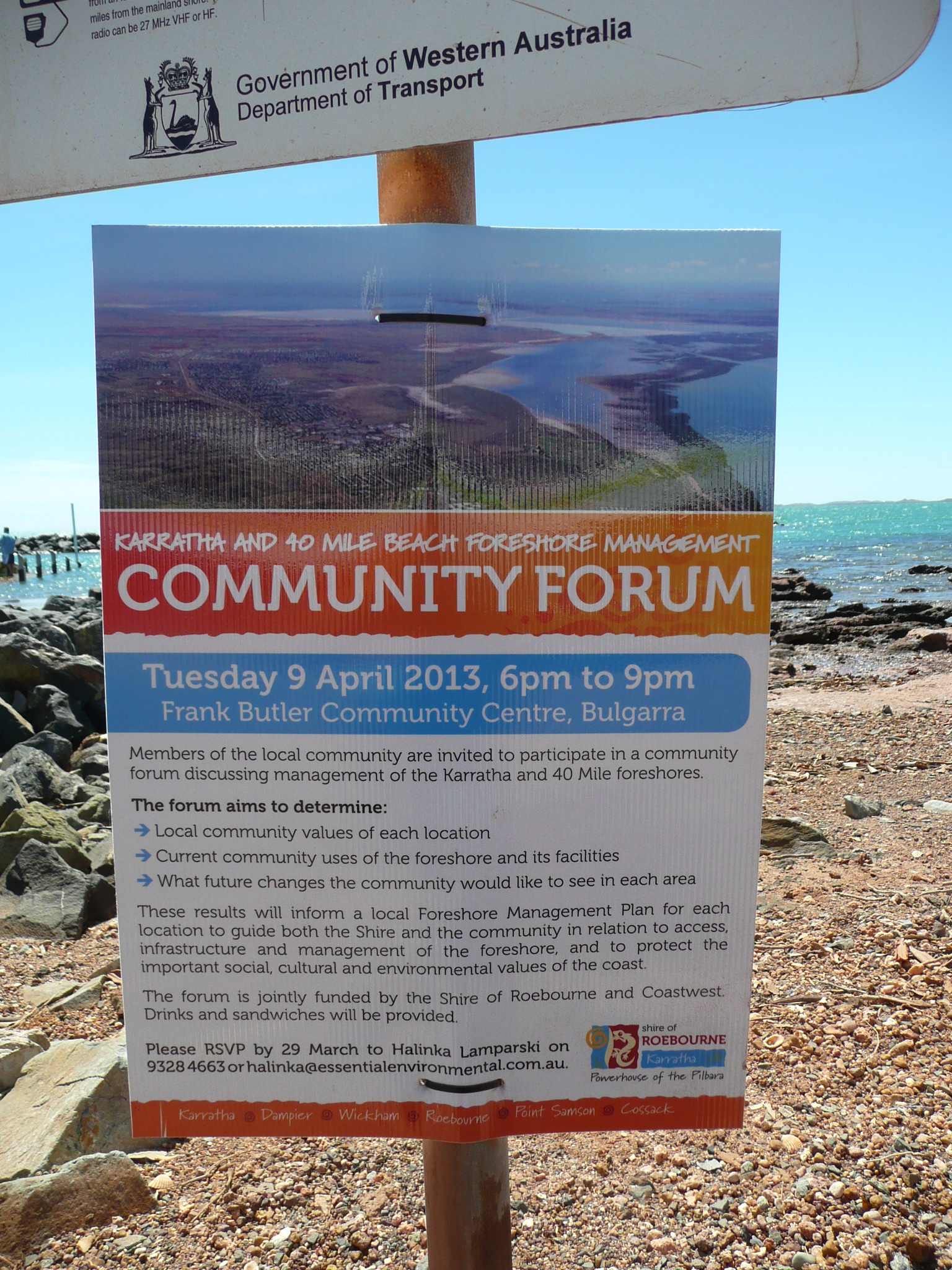 Advertising at Karratha foreshore for our community forum!