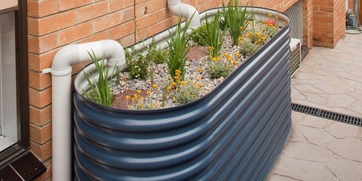 Example of a rain garden planter bed